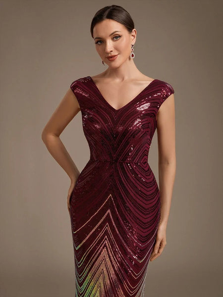 Vestido de Fiesta Talla L —  Borgoña — Entrega Inmediata