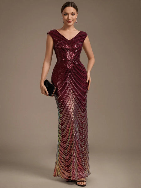 Vestido de Fiesta Talla L —  Borgoña — Entrega Inmediata