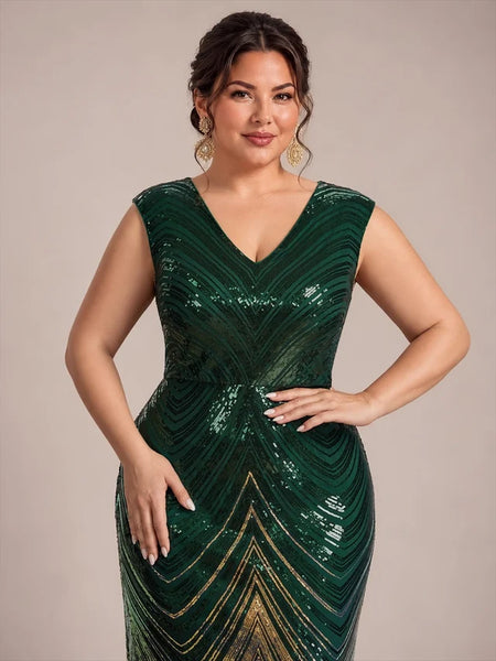 Vestido de Fiesta Talla XL —  Verde Oscuro — Entrega Inmediata