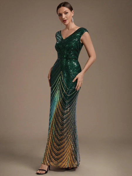 Vestido de Fiesta Talla XL —  Verde Oscuro — Entrega Inmediata