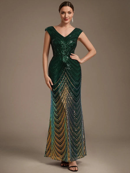 Vestido de Fiesta Talla XL —  Verde Oscuro — Entrega Inmediata