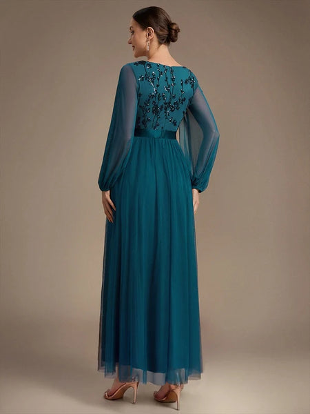 Vestido de Fiesta Talla L — Verde azulado — Entrega Inmediata