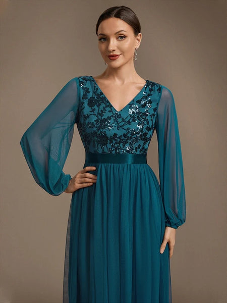 Vestido de Fiesta Talla L — Verde azulado — Entrega Inmediata