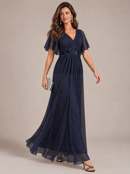 Vestido de Fiesta Talla L —   Azul Marino — Entrega Inmediata