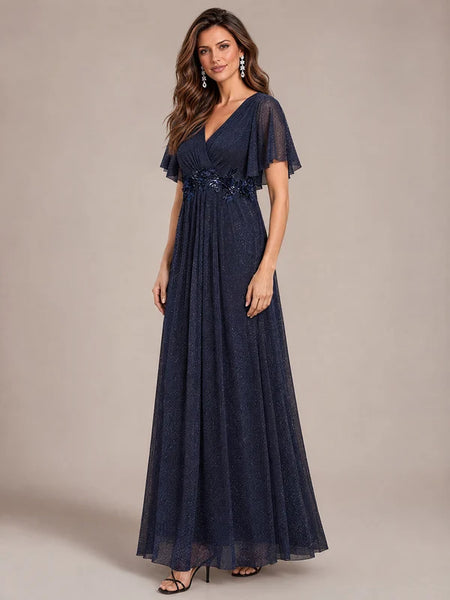Vestido de Fiesta Talla L —   Azul Marino — Entrega Inmediata