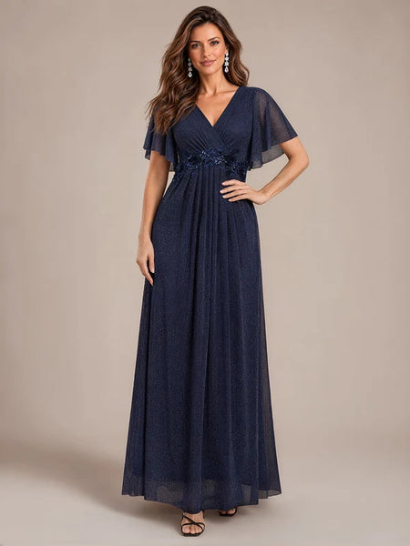 Vestido de Fiesta Talla L —   Azul Marino — Entrega Inmediata