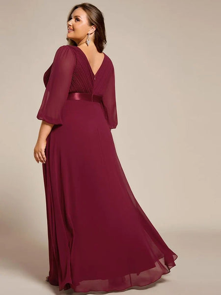 Vestido de Fiesta Talla XXXXL 24 — Borgoña — Entrega Inmediata