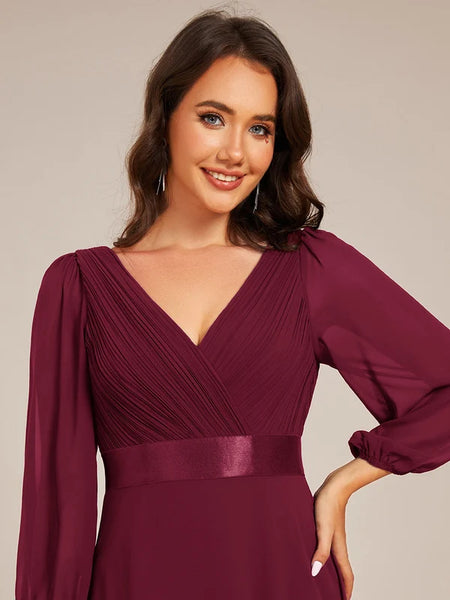 Vestido de Fiesta Talla XXXXL 24 — Borgoña — Entrega Inmediata