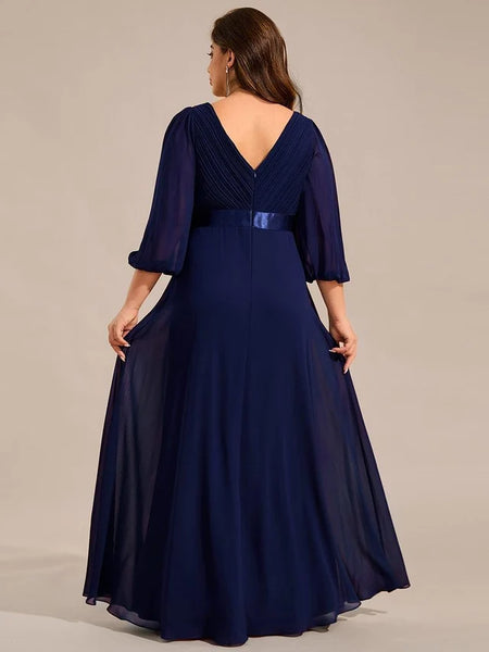 Vestido de Fiesta Talla XXXXL 24 — Azul Marino — Entrega Inmediata