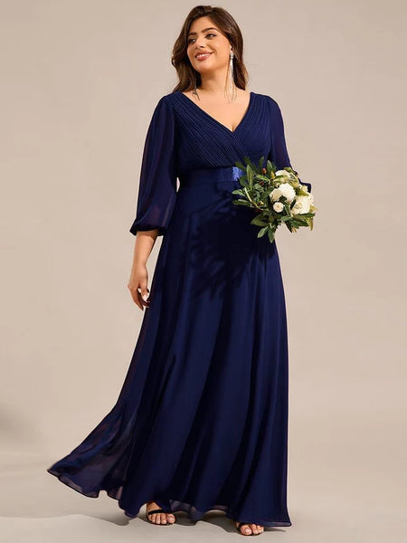 Vestido de Fiesta Talla XXXXL 24 — Azul Marino — Entrega Inmediata