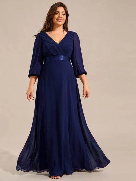 Vestido de Fiesta Talla XXXXL 24 — Azul Marino — Entrega Inmediata