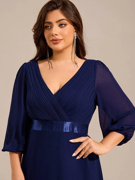 Vestido de Fiesta Talla XXXXL 24 — Azul Marino — Entrega Inmediata