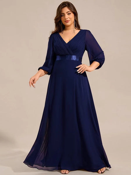 Vestido de Fiesta Talla XXXXL 24 — Azul Marino — Entrega Inmediata