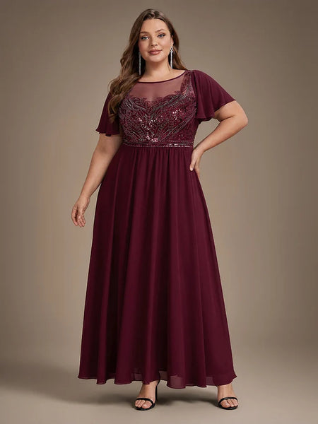 Vestido de Fiesta Talla M — Borgoña — Entrega Inmediata