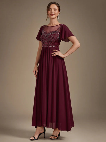 Vestido de Fiesta Talla M — Borgoña — Entrega Inmediata