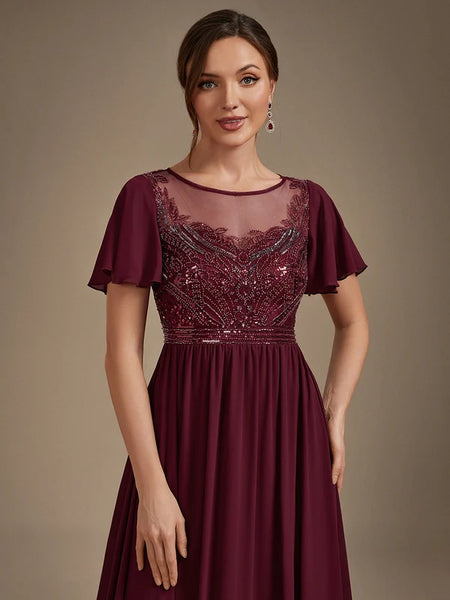 Vestido de Fiesta Talla M — Borgoña — Entrega Inmediata