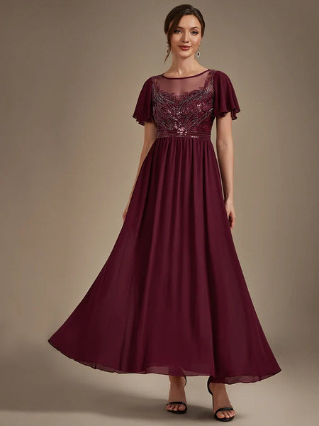 Vestido de Fiesta Talla M — Borgoña — Entrega Inmediata