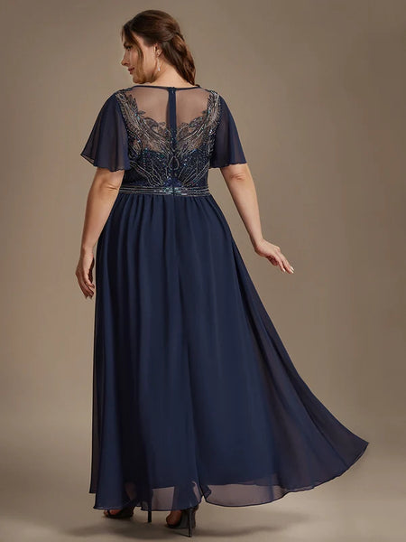 Vestido de Fiesta Talla XL — Azul Marino — Entrega Inmediata