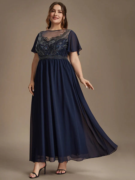 Vestido de Fiesta Talla XL — Azul Marino — Entrega Inmediata