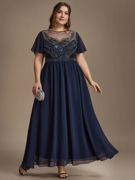 Vestido de Fiesta Talla XL — Azul Marino — Entrega Inmediata