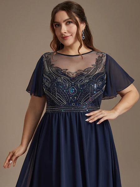 Vestido de Fiesta Talla XL — Azul Marino — Entrega Inmediata