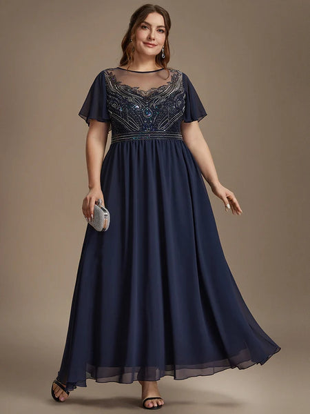 Vestido de Fiesta Talla XL — Azul Marino — Entrega Inmediata