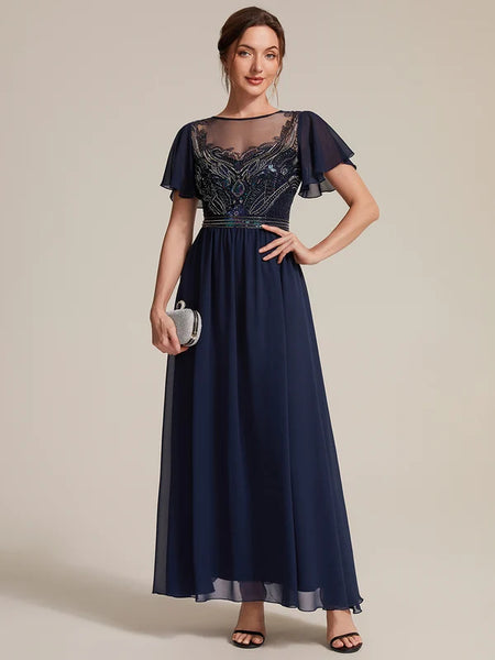 Vestido de Fiesta Talla XL — Azul Marino — Entrega Inmediata