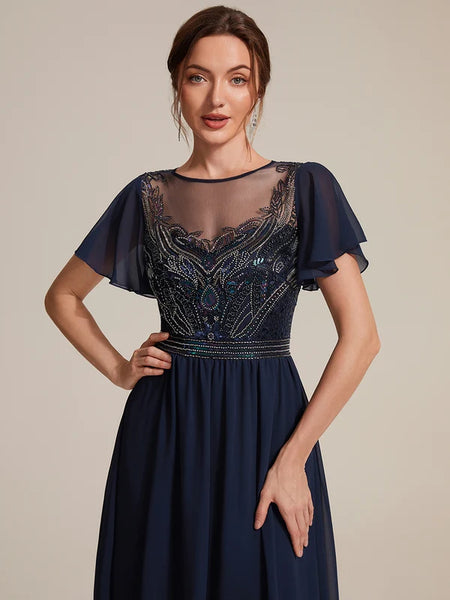 Vestido de Fiesta Talla XL — Azul Marino — Entrega Inmediata