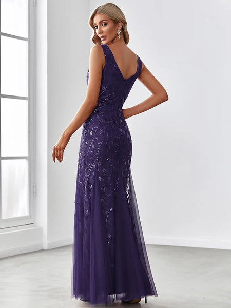 Vestido Largo de Fiesta Talla S — Morado Oscuro — Entrega Inmediata