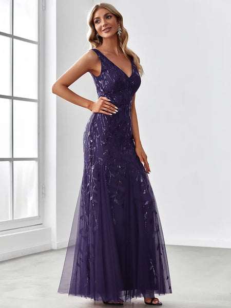 Vestido Largo de Fiesta Talla S — Morado Oscuro — Entrega Inmediata