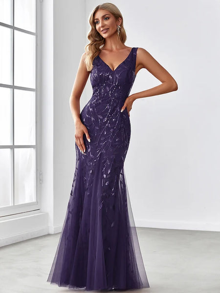 Vestido Largo de Fiesta Talla S — Morado Oscuro — Entrega Inmediata