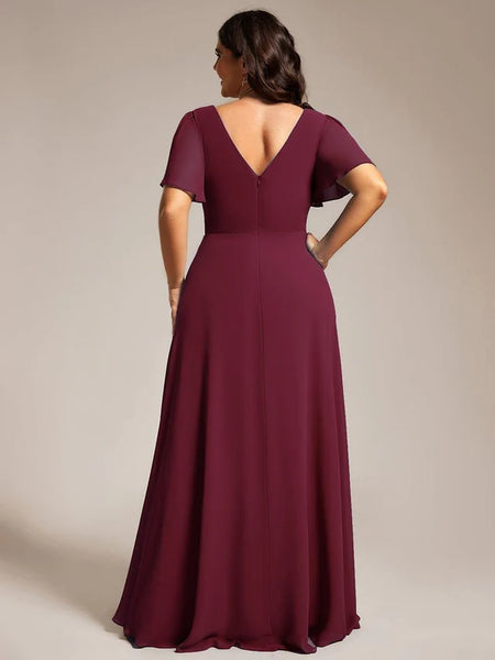 Vestido de Fiesta Talla XXL 18 — Burdeo — Entrega Inmediata