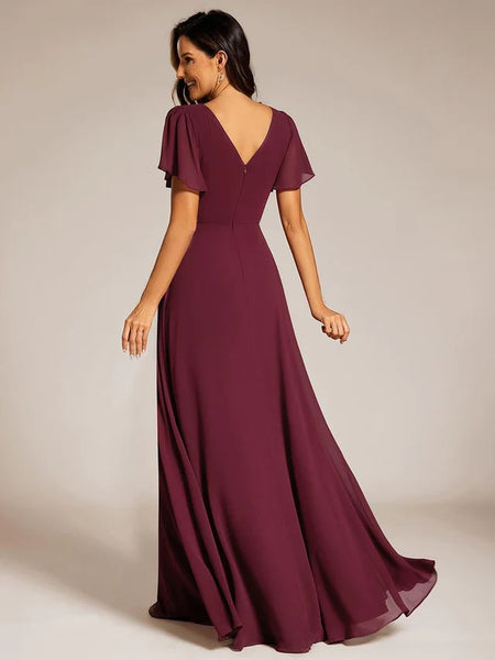Vestido de Fiesta Talla XXL 18 — Burdeo — Entrega Inmediata