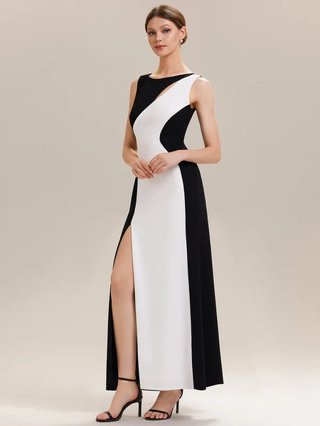 Vestido de Fiesta Talla L - Blanco y Negro — Entrega Inmediata