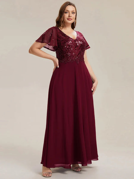 Vestido de Fiesta Talla XXL 18 — Burdeo — Entrega Inmediata