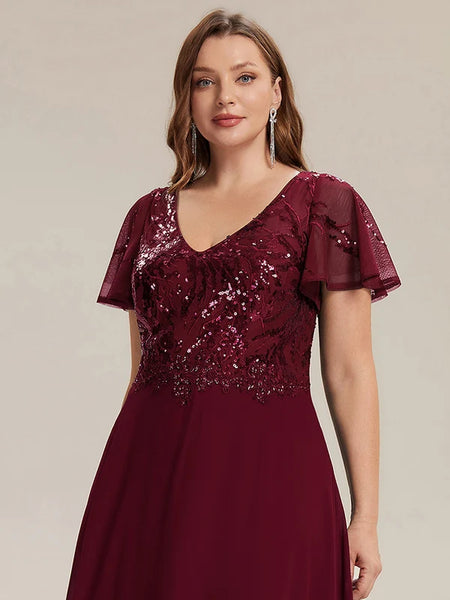 Vestido de Fiesta Talla XXL 18 — Burdeo — Entrega Inmediata