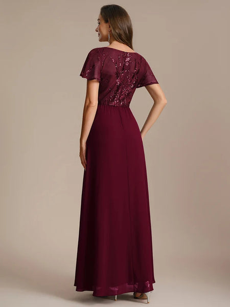 Vestido de Fiesta Talla XXL 18 — Burdeo — Entrega Inmediata