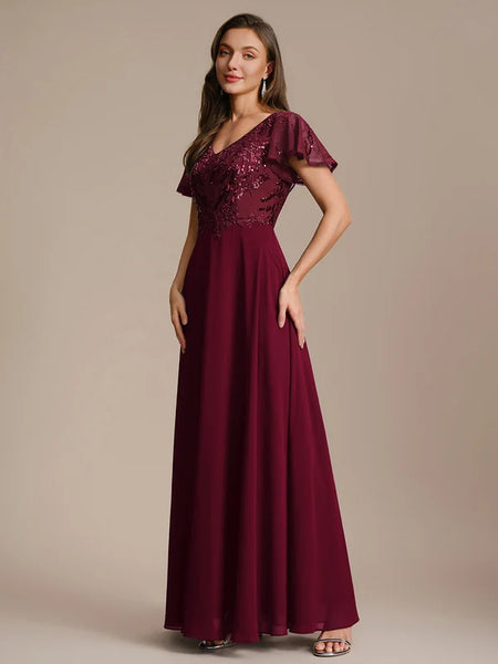Vestido de Fiesta Talla XXL 18 — Burdeo — Entrega Inmediata