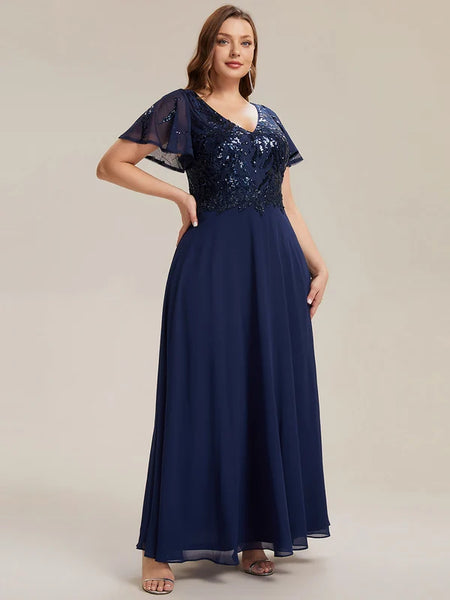 Vestido de Fiesta Talla XL — Azul Marino — Entrega Inmediata