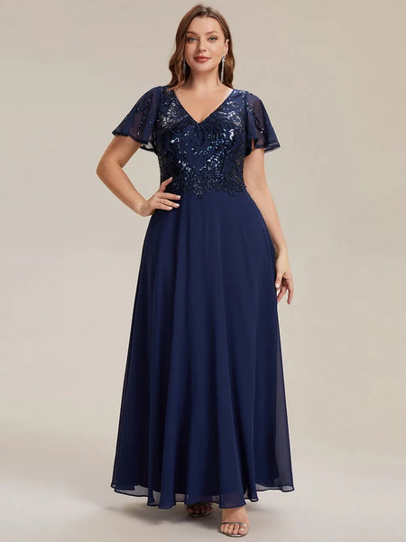 Vestido de Fiesta Talla XL — Azul Marino — Entrega Inmediata
