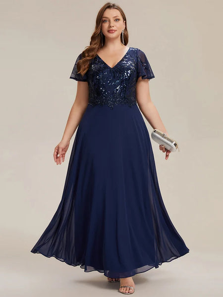 Vestido de Fiesta Talla XL — Azul Marino — Entrega Inmediata