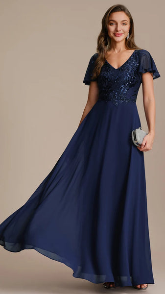 Vestido de Fiesta Talla XL — Azul Marino — Entrega Inmediata