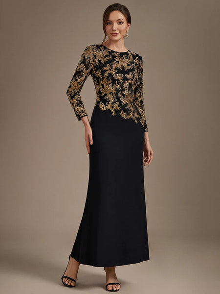 Vestido Largo de Fiesta  Talla M — Negro con detalles Dorados — Entrega Inmediata