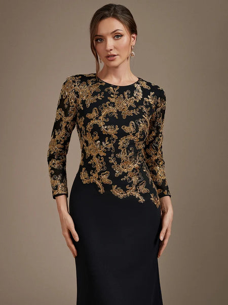 Vestido Largo de Fiesta  Talla M — Negro con detalles Dorados — Entrega Inmediata