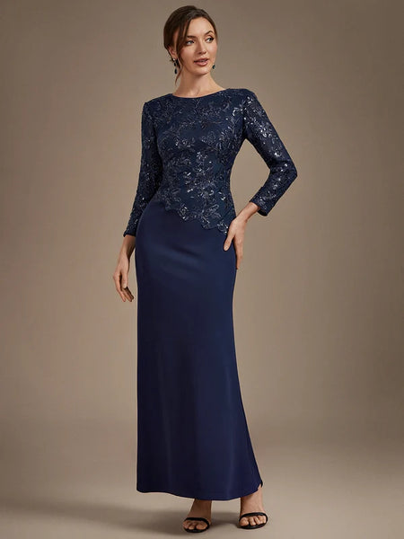 Vestido Largo de Fiesta  Talla L — Azul Marino — Entrega Inmediata