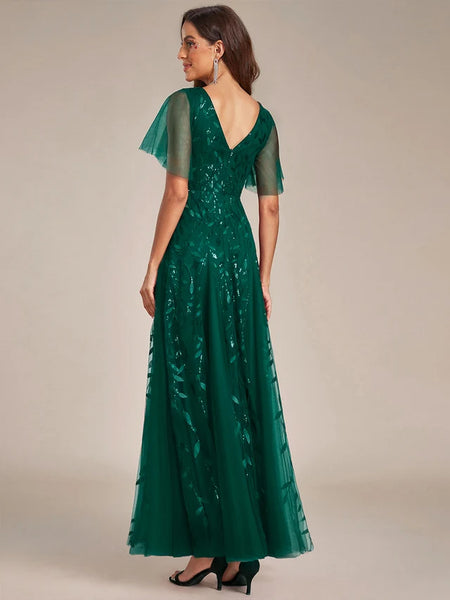 Vestido de Fiesta Talla M — Verde Oscuro — Entrega Inmediata