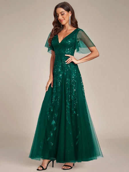 Vestido de Fiesta Talla M — Verde Oscuro — Entrega Inmediata