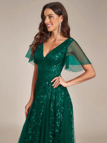 Vestido de Fiesta Talla M — Verde Oscuro — Entrega Inmediata