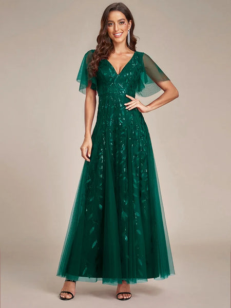 Vestido de Fiesta Talla M — Verde Oscuro — Entrega Inmediata