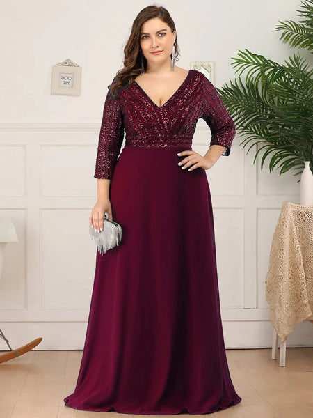 Vestido de Fiesta Talla L — Borgoña  — Entrega Inmediata